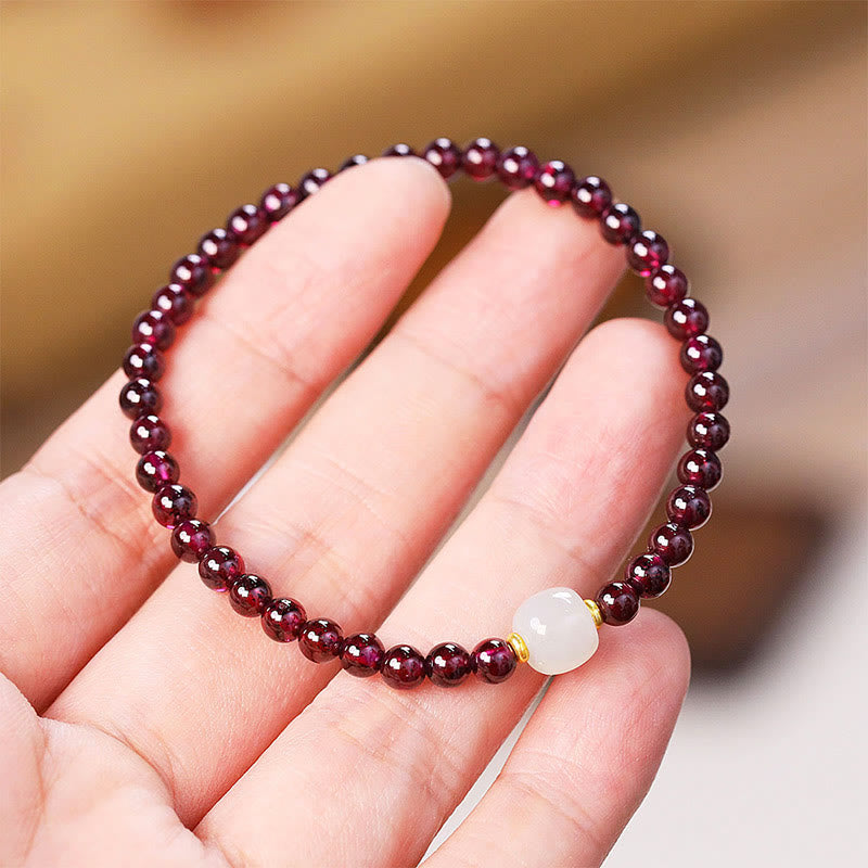 Buddha Stones Natural Garnet Jade Bead Purification Bracelet - image 4