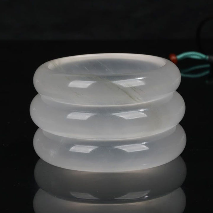 Buddha Stones Natural Translucent Golden Silk Jade Wealth Luck Bracelet Bangle - image 11