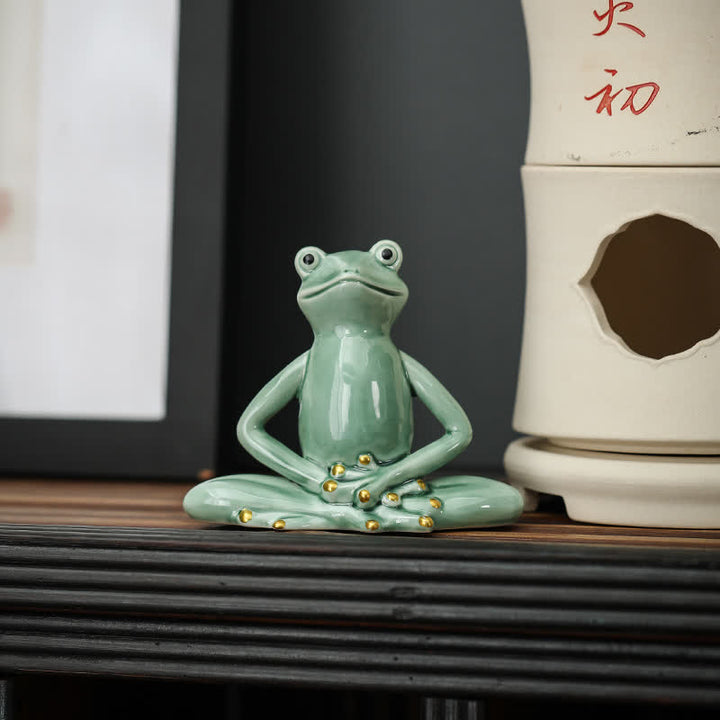 Buddha Stones Meditating Ceramic Zen Frog Statue Decoration - image 7