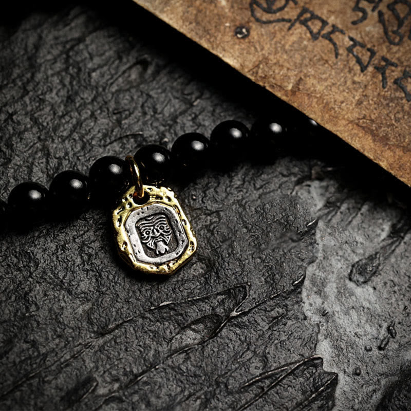 Buddha Stones Tibetan 108 Mala Beads Black Onyx Tiger Eye Beads Nine Palaces Bagua Protection Bracelet - image 2