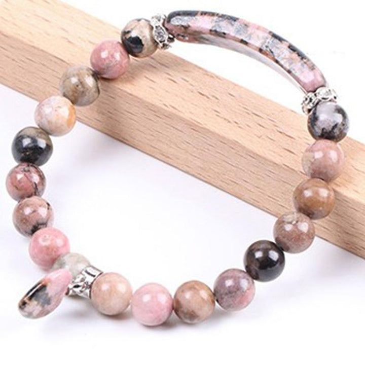 Buddha Stones Natural Quartz Love Heart Healing Beads Bracelet - Rhodonite - image 17