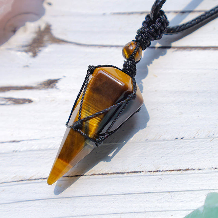 Buddha Stones Natural Stone Pointed Pendant Necklace - image 3