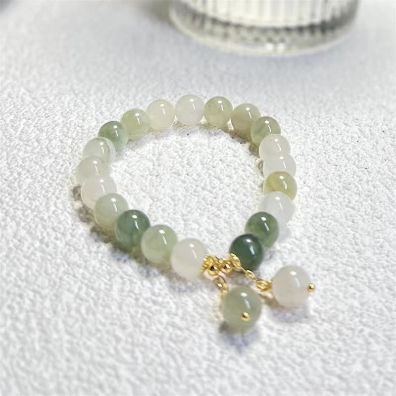 Buddha Stones Natural Gradient Jade Abundance Luck Bead Charm Bracelet - image 2