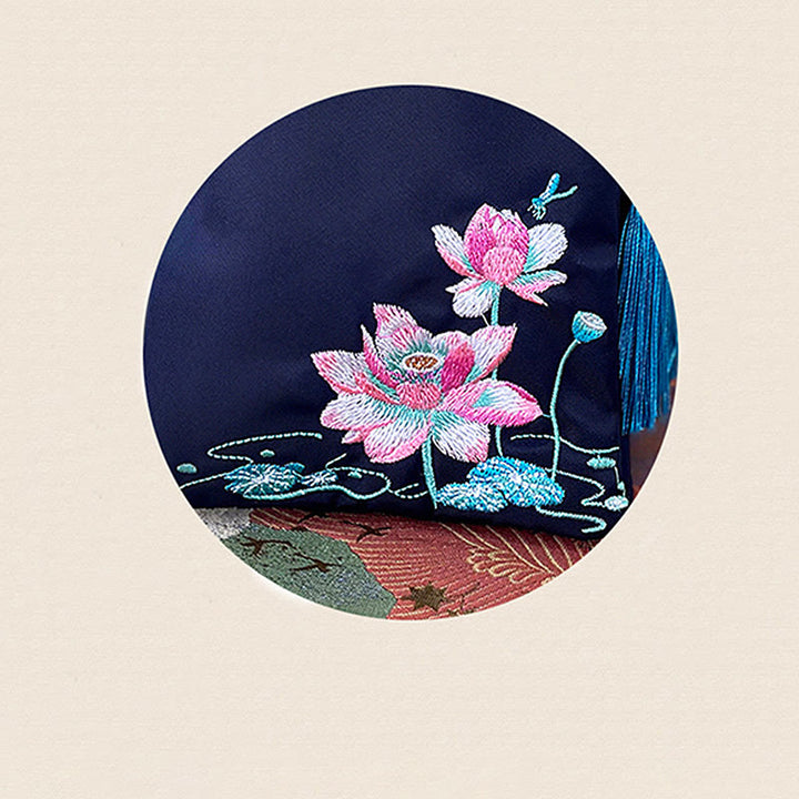 Buddha Stones Waterproof Handmade Embroidered Lotus Flowers Crossbody Bag Shoulder Bag Cellphone Bag - image 19