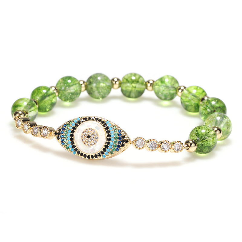 Buddha Stones Natural Peridot Evil Eye Abundance Bracelet - image 1