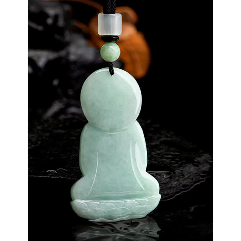 Buddha Stones Amitabha Buddha Jade Amulet Compassion String Necklace - image 14