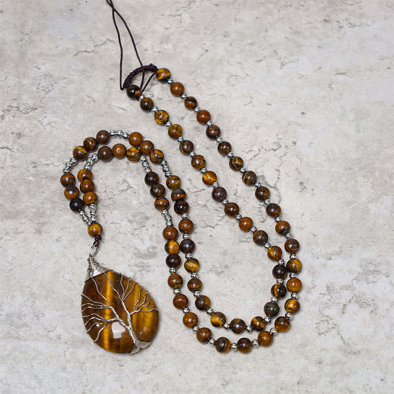 Buddha Stones Natural Tiger Eye Strength Beaded Pendant Necklace - image 2