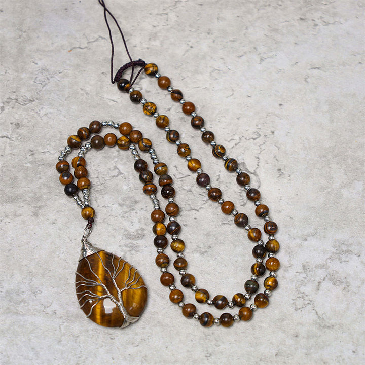 Buddha Stones Natural Tiger Eye Strength Beaded Pendant Necklace - image 2