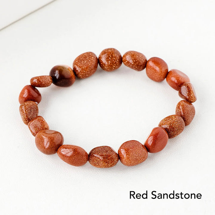 Natural Irregular Shape Crystal Stone Spiritual Awareness Bracelet - Red Sandstone - image 26