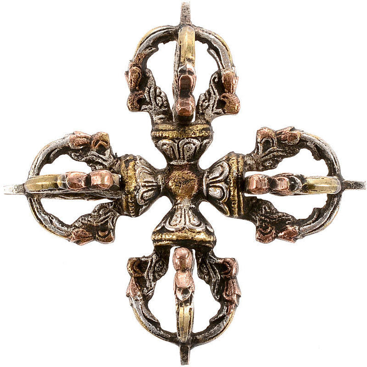Tibetan Handmade 5 Prong Double Dorje Copper Iron Thunderbolt Strength Vajra - image 13