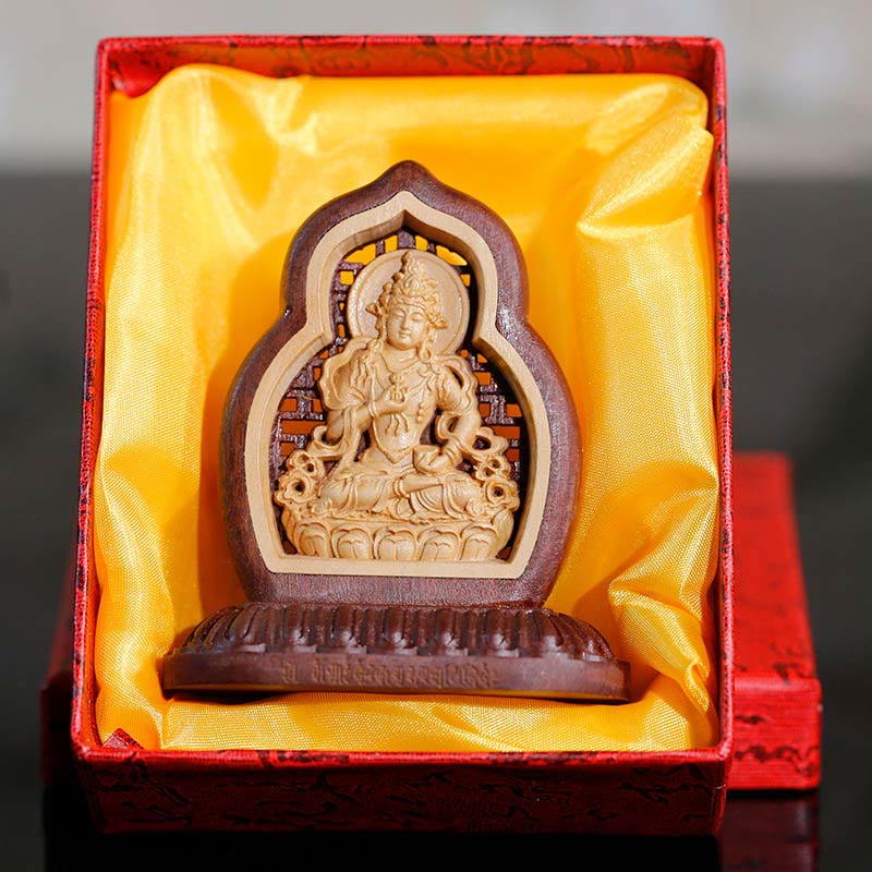 Buddha Stones Vajrasattva Buddha Wood Engraved Compassion Statue Figurine Decoration - image 4