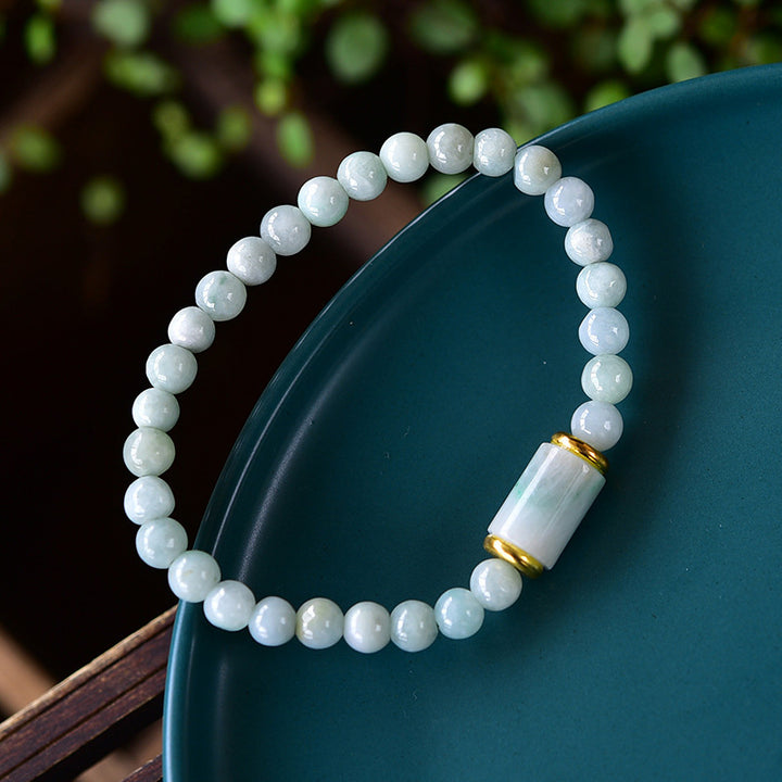 Buddha Stones Natural Jade Luck Prosperity Bracelet - image 1