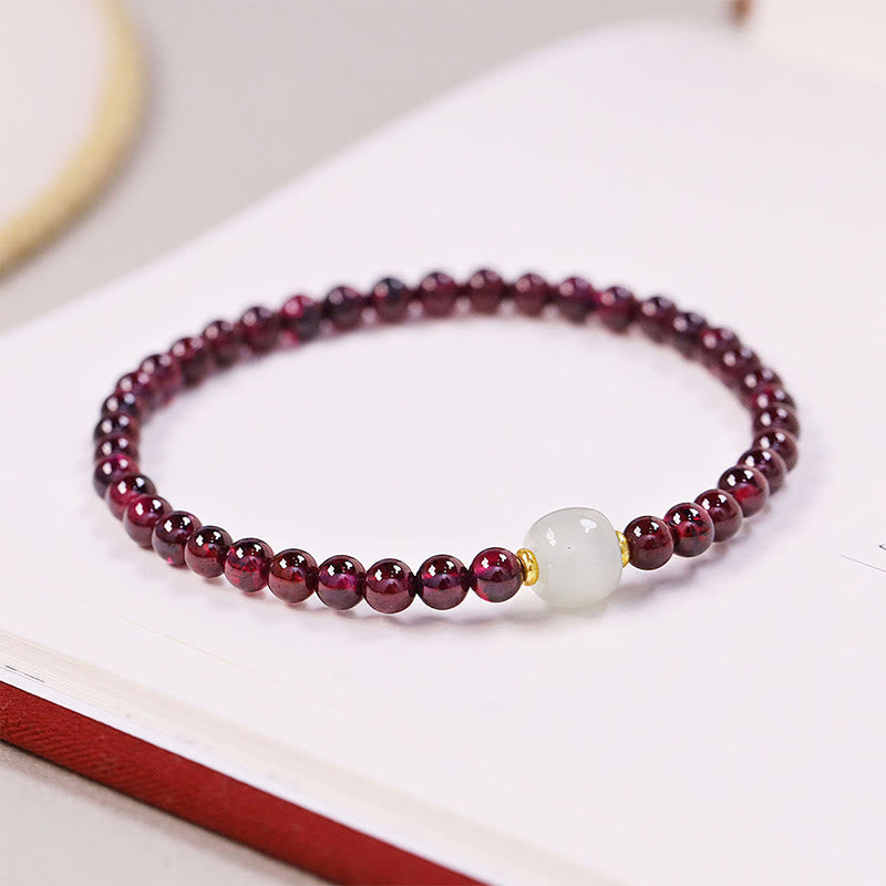 Buddha Stones Natural Garnet Jade Bead Purification Bracelet - image 1