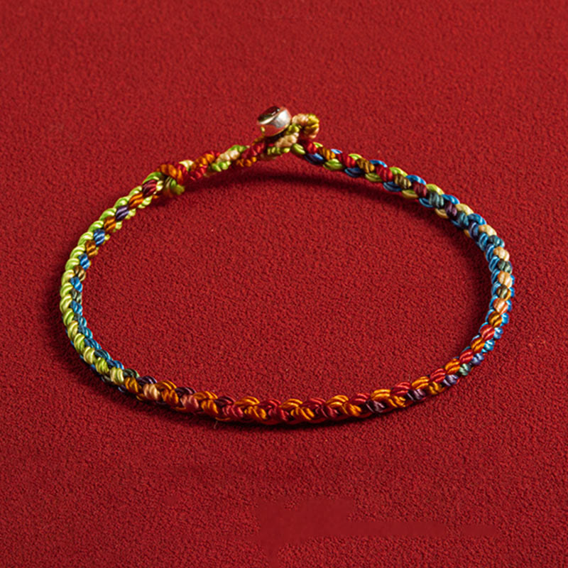 Buddha Stones "May you be blessed with peace and safety in all four seasons" Lucky Multicolored Bracelet - 19cm - image 0