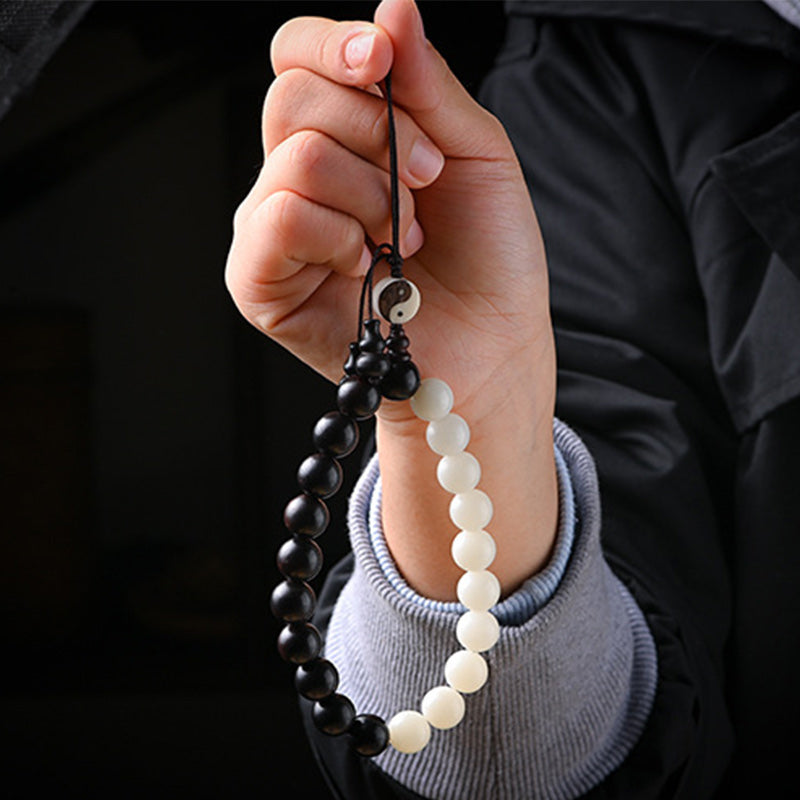 Buddha Stones Ebony YinYang Protection Bracelet Decoration - image 6