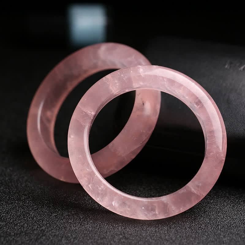 Buddha Stones  Natural Rose Quartz Love Caring Bracelet Bangle - image 2