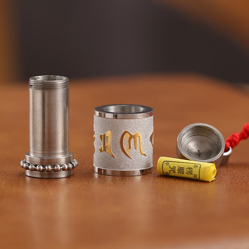 Buddha Stones Tibet Om Mani Padme Hum Shurangama Mantra Titanium Steel Wisdom Amulet Necklace Pendant - image 12