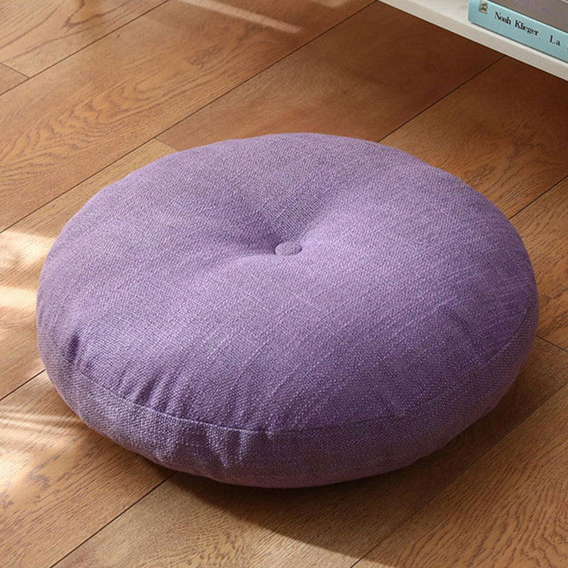Buddha Stones Lotus Simple Pattern Linen Meditation Seat Cushion Home Living Room Decoration - Detachable - 40cm*10cm - Orchid - image 13