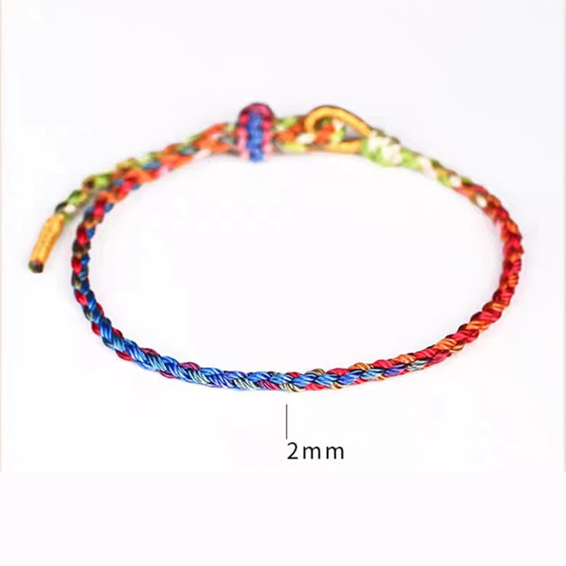 Buddha Stones Handcrafted Luck Colorful Rope Child Adult Bracelet - image 6