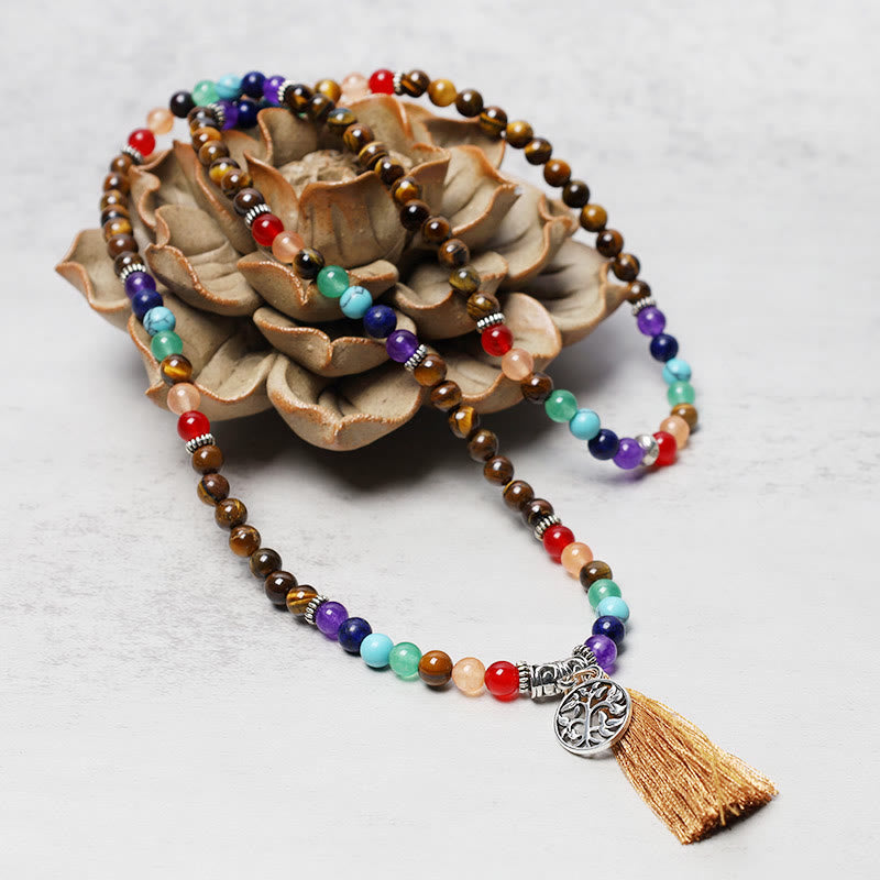 Buddha Stones Healing Crystal Mala Prayer Beads 108 Meditation Healing Multilayer Bracelet Necklace - 2 - image 8