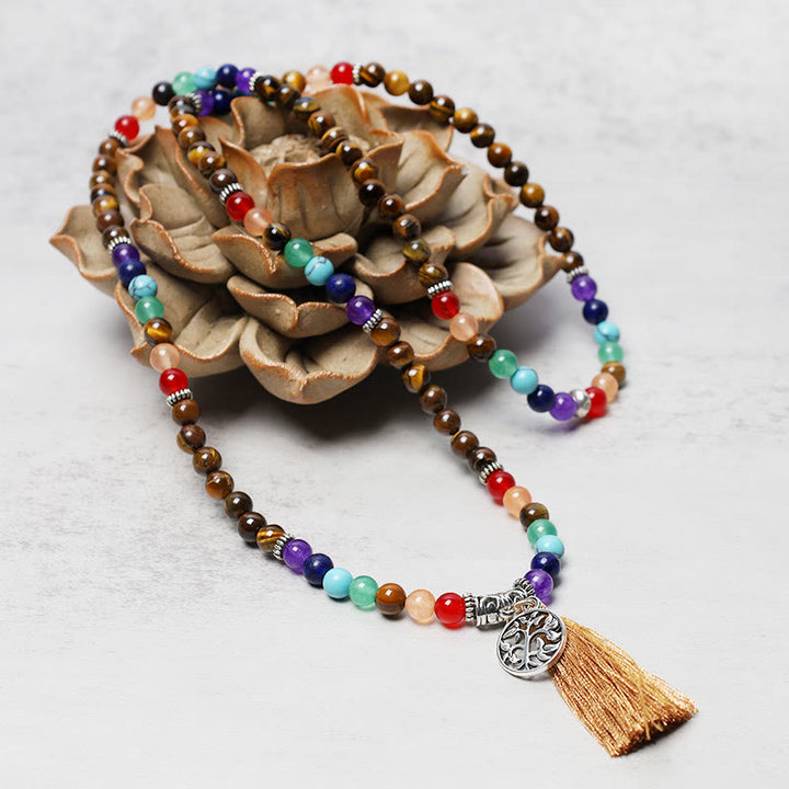 Buddha Stones Healing Crystal Mala Prayer Beads 108 Meditation Healing Multilayer Bracelet Necklace - 2 - image 8