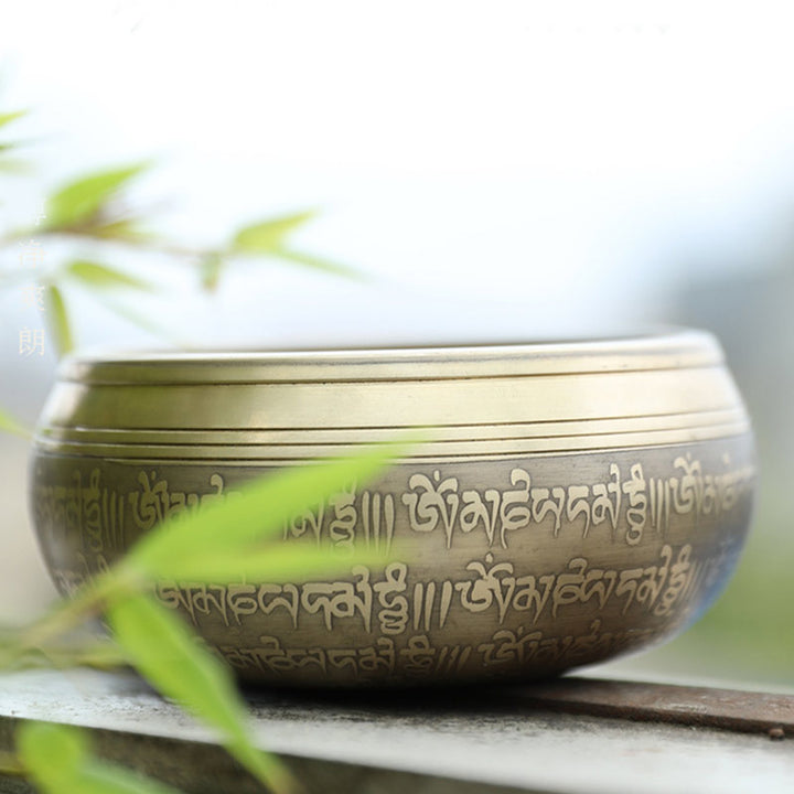 Buddha Stones Tibetan Sound Bowl Handcrafted for Focus and Meditation Peaceful Happiness Singing Bowl Set - image 6