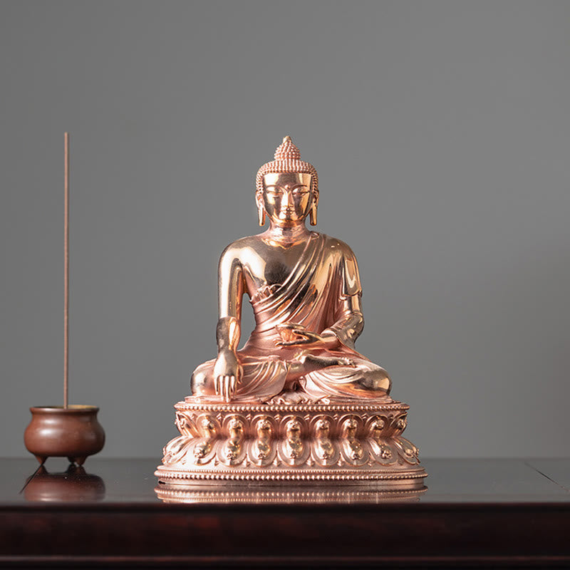 Buddha Stones Gautama Shakyamuni Buddha Figurine Serenity Copper Statue Home Decoration - image 1