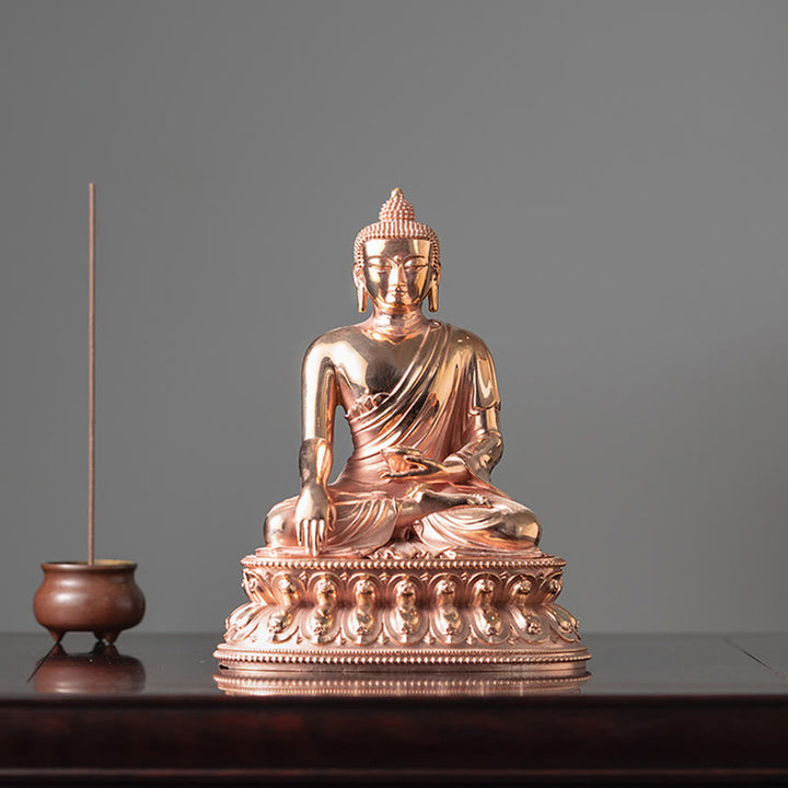 Buddha Stones Gautama Shakyamuni Buddha Figurine Serenity Copper Statue Home Decoration - image 1