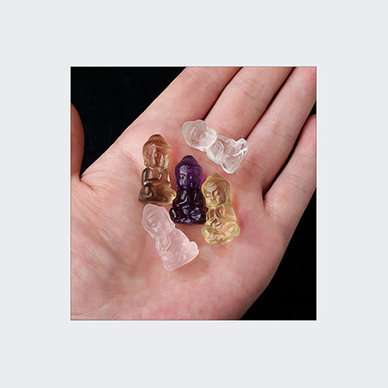 Buddha Stones Various Crystal Amethyst Pink Crystal White Crystal Citrine Buddha Carved Spiritual Healing Necklace Pendant Decoration - image 19