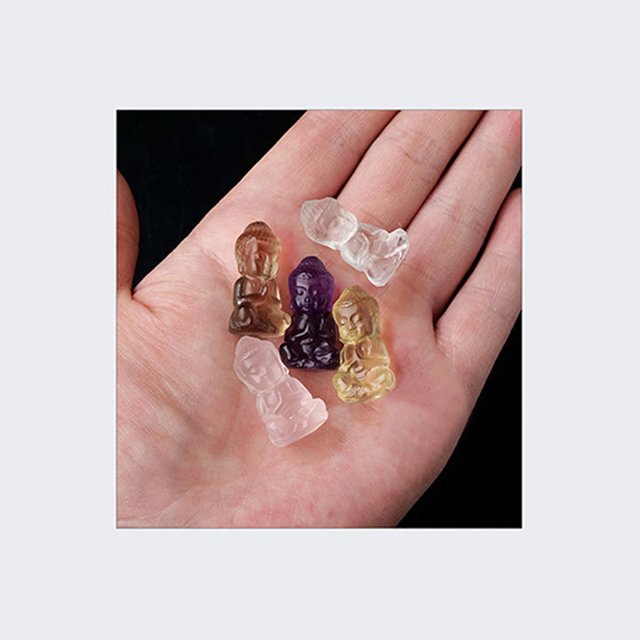 Buddha Stones Various Crystal Amethyst Pink Crystal White Crystal Citrine Buddha Carved Spiritual Healing Necklace Pendant Decoration - image 19