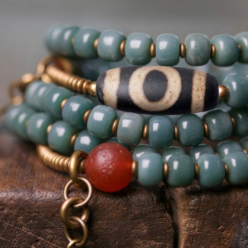 Buddha Stones 108 Mala Beads Bodhi Seed Dzi Bead Wisdom Bracelet - image 6
