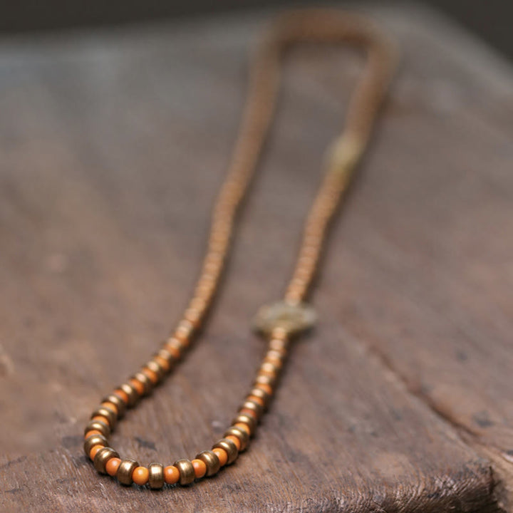 Buddha Stones Retro Olive Pit Copper Wealth Bracelet - image 4