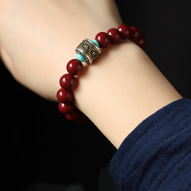 Buddha Stones 925 Sterling Silver Chinese Zodiac Natal Buddha Cinnabar Om Mani Padme Hum Calm Bracelet - image 17