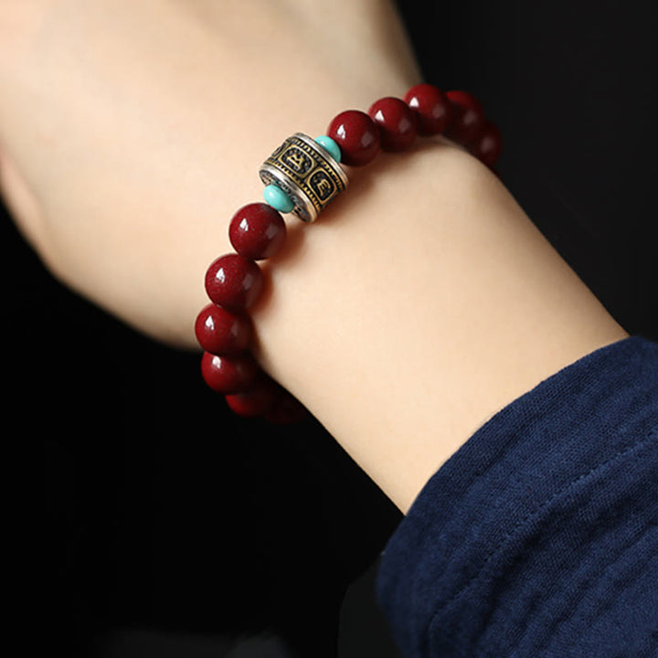 Buddha Stones 925 Sterling Silver Chinese Zodiac Natal Buddha Cinnabar Om Mani Padme Hum Calm Bracelet - image 17
