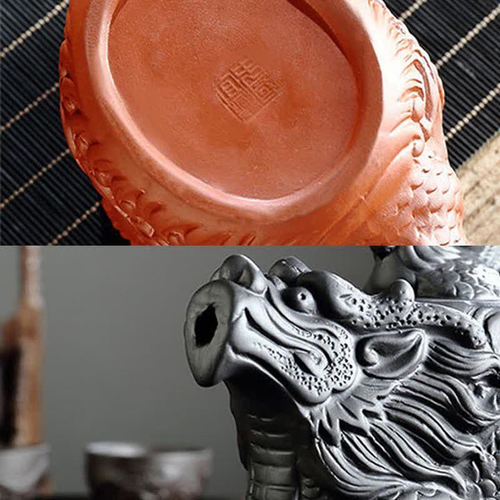 Vintage Dragon Phoenix Ceramic Teapot - image 13