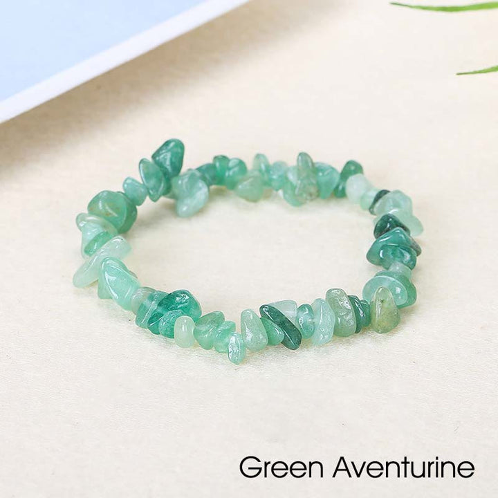 Natural Irregular Shape Crystal Stone Warmth Soothing Bracelet - Green Aventurine - image 70