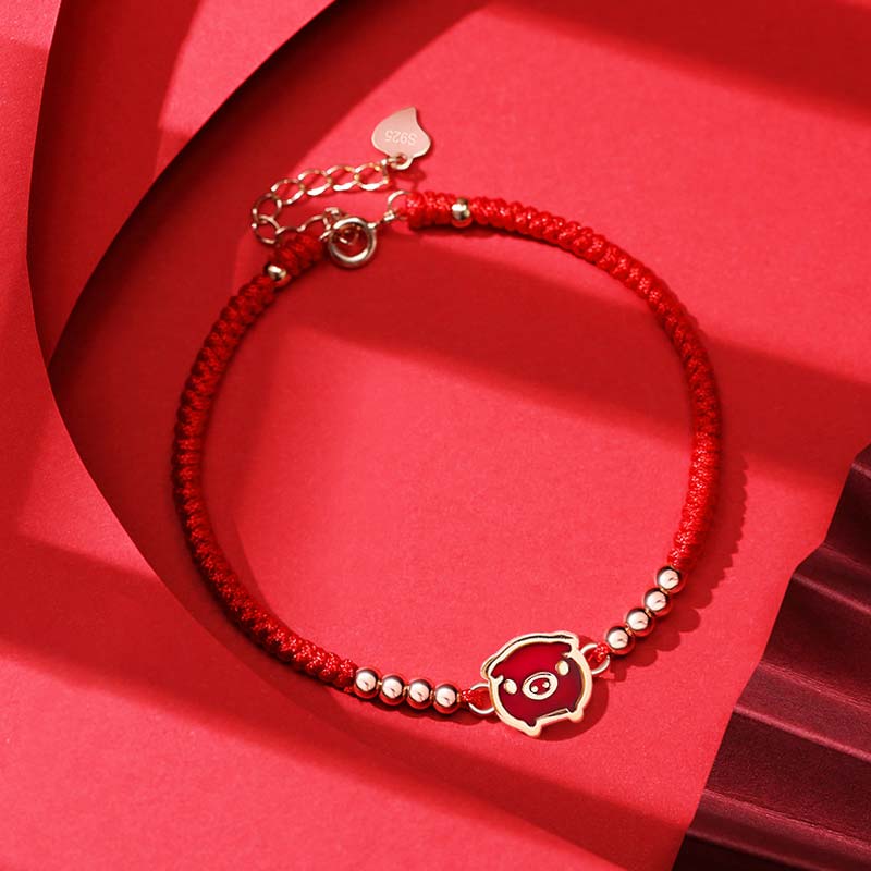 Buddha Stones 12 Chinese Zodiac Lucky Red String Bracelet - Pig(Bracelet Size 14+3.5cm) - image 17