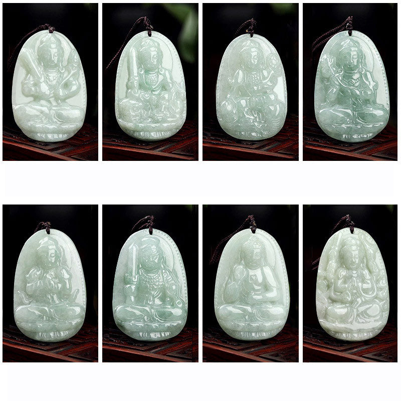 Buddha Stones Chinese Zodiac Natal Buddha Jade Wealth Prosperity Necklace Pendant - image 20