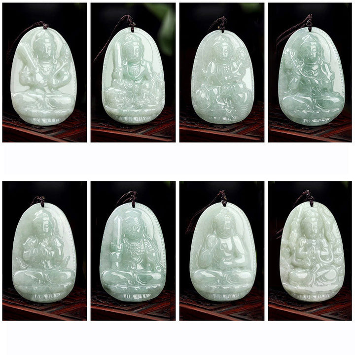 Buddha Stones Chinese Zodiac Natal Buddha Jade Wealth Prosperity Necklace Pendant - image 20