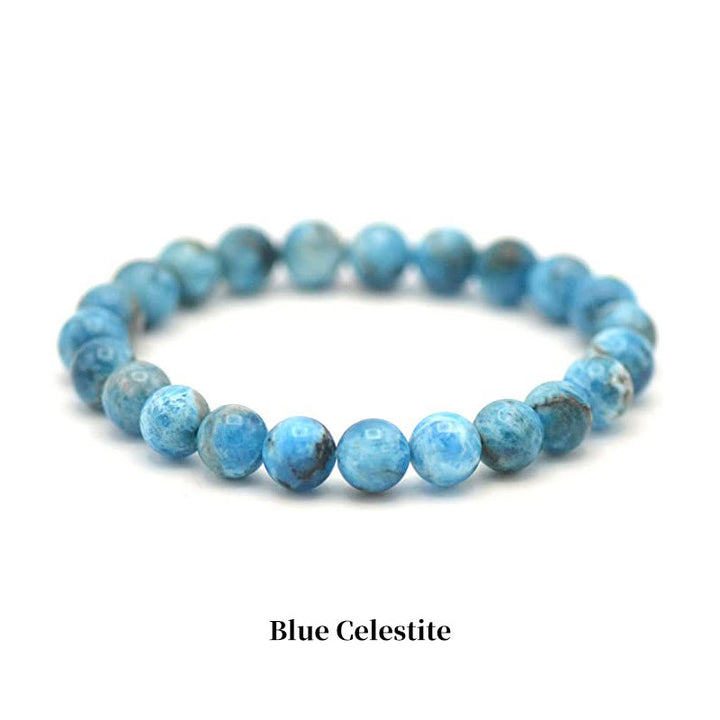 Buddha Stones Natural Stone Quartz Healing Beads Bracelet - 8mm - Blue Celestite - image 75