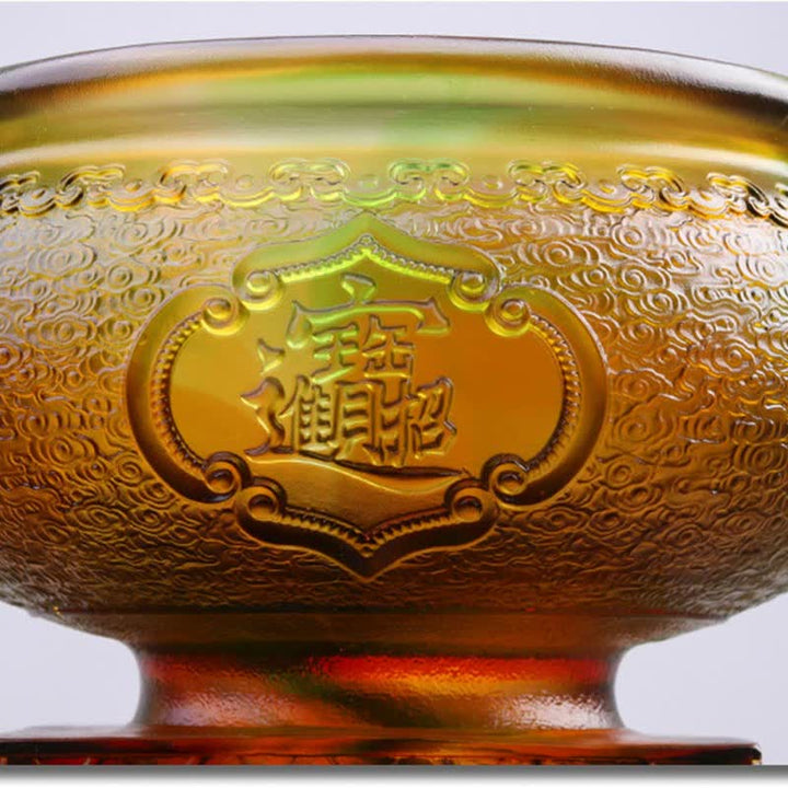 Buddha Stones Handmade Liuli Crystal PiXiu Treasure Bowl Art Piece Home Decoration - image 6