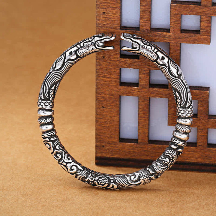 Buddha Stones Dragon Head Carved Luck Bracelet Bangle - Dragon - image 0