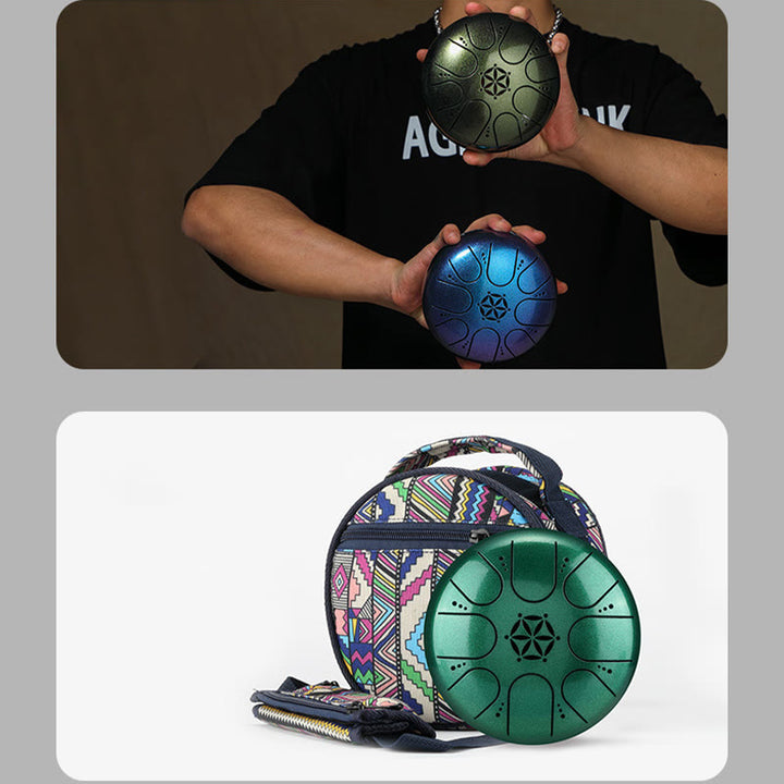 Buddha Stones Steel Tongue Drum Sound Healing Meditation Yoga Drum Kit 8 Note 5 Inch With Carry Bag - image 17