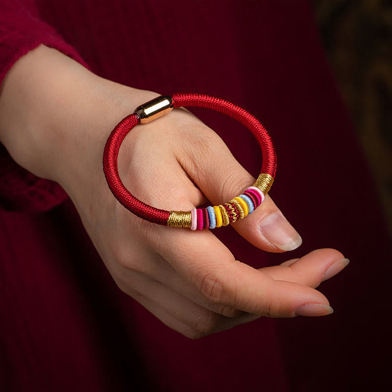 Buddha Stones Tibetan Handmade King Kong Knot Protection Magnetic Buckle Braided Bracelet - image 7