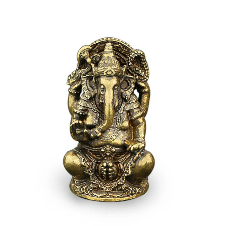 Buddha Stones Ganesh Ganpati Elephant Statue Wealth Home Decor - Copper - image 0