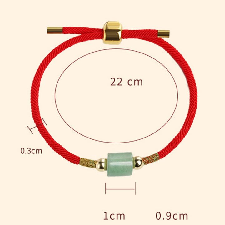 Buddha Stones Tibet Handmade Green Aventurine Red Stone Malachite Luck Protection Braided Rope Bracelet - image 7