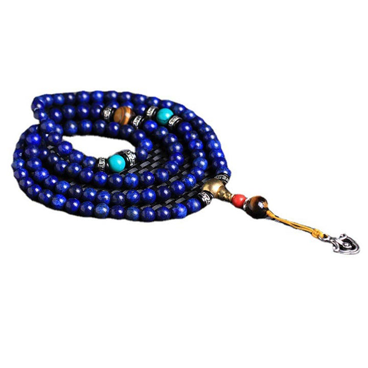 Buddha Stones 108 Beads Lazurite Positive Bracelet Mala - image 4