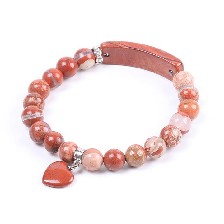Buddha Stones Natural Quartz Love Heart Healing Beads Bracelet - Red Jasper - image 44