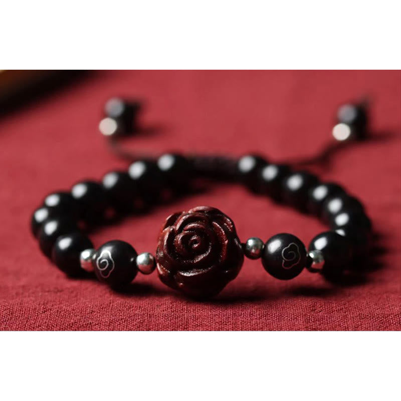 Buddha Stones Small Leaf Red Sandalwood Sooth Bracelet - image 5