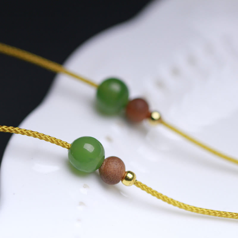 Natural Hetian Jade Small Bag Pattern Prosperity String Necklace Pendant - image 6